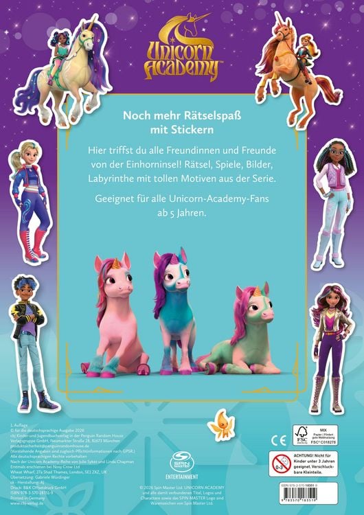Produktbild: Unicorn Academy &ndash; R&auml;tselspa&szlig; mit Stickern