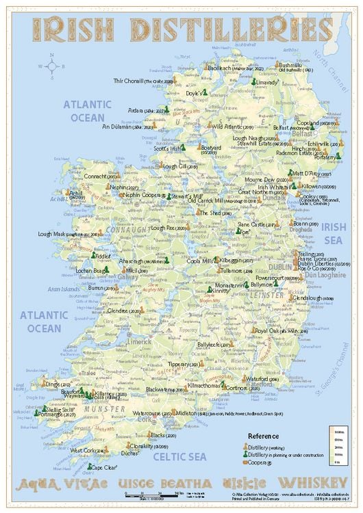 Produktbild: Whiskey Distilleries Ireland - Tasting Map