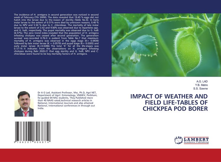 Produktbild: Impact Of Weather and Field Life-Tables Of Chickpea Pod Borer