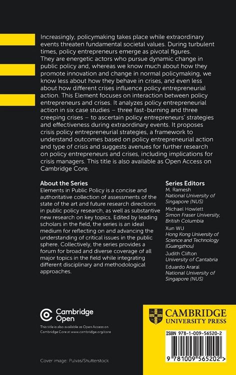 Produktbild: Policy Entrepreneurs, Crises, and Policy Change
