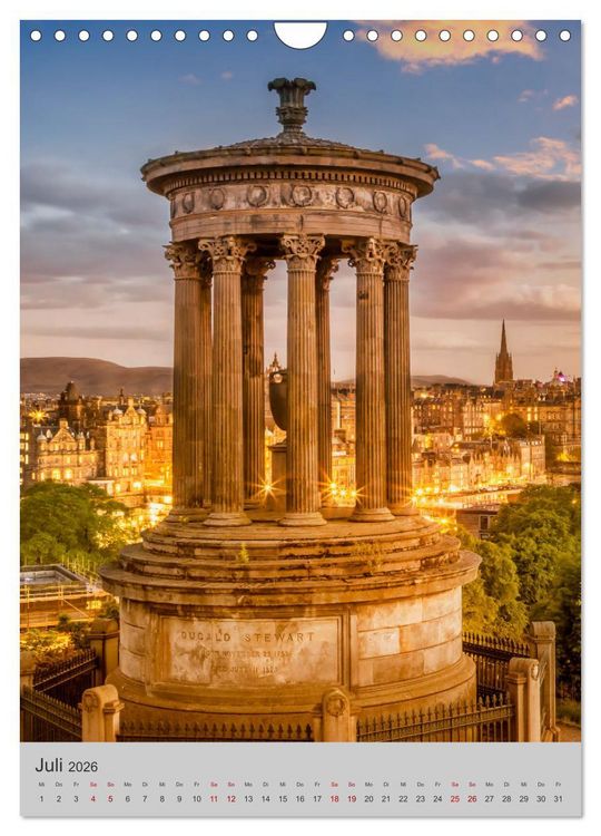 Produktbild: EDINBURGH Historisches Stadtherz (Wandkalender 2026 DIN A4 hoch), CALVENDO Monatskalender