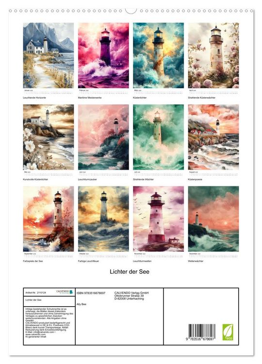 Produktbild: Lichter der See (hochwertiger Premium Wandkalender 2026 DIN A2 hoch), Kunstdruck in Hochglanz