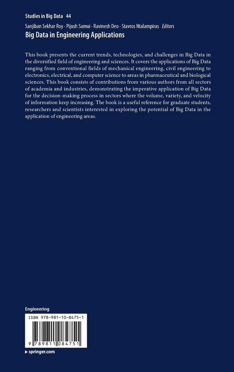 Produktbild: Big Data in Engineering Applications