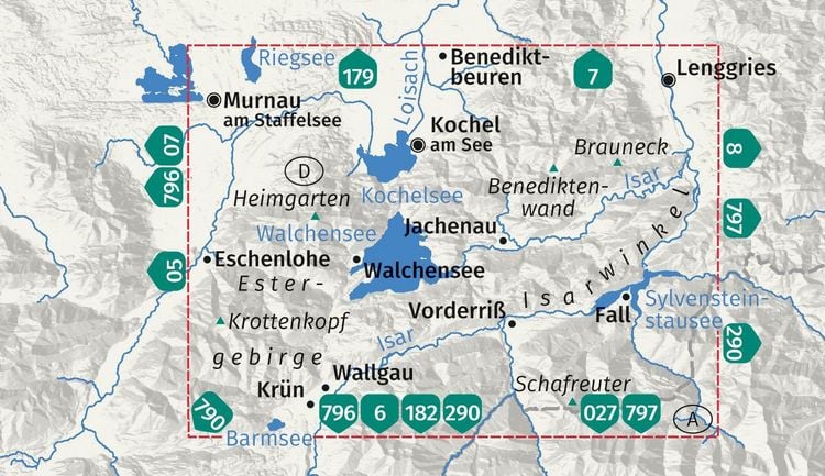 Produktbild: KOMPASS Wanderkarte 06 Walchensee, Kochelsee, Sylvensteinstausee 1:25.000