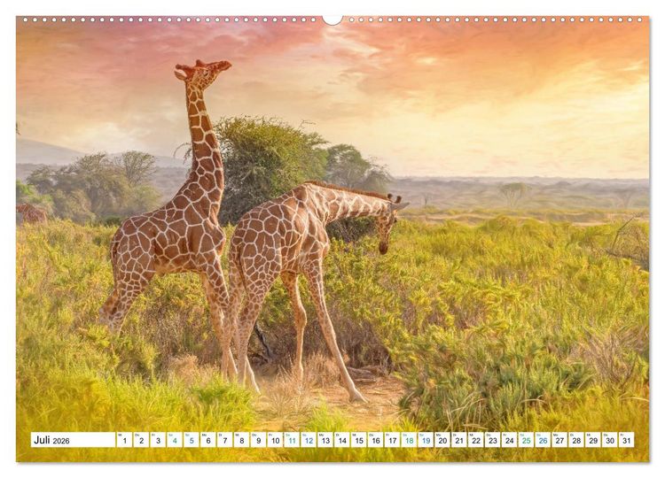 Produktbild: Farbenfestival der Tiere - Artwork (Wandkalender 2026 DIN A2 quer), CALVENDO Monatskalender