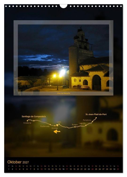Produktbild: Jakobsweg - Camino Franc&eacute;s (Wandkalender 2027 DIN A3 hoch), CALVENDO Monatskalender