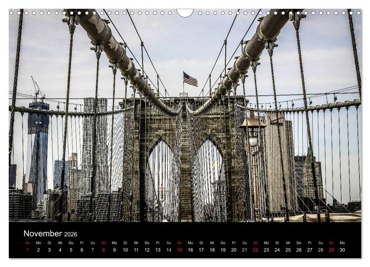 Produktbild: Brooklyn Bridge - New York City (Wandkalender 2026 DIN A3 quer), CALVENDO Monatskalender