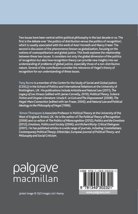 Produktbild: Global Justice and the Politics of Recognition