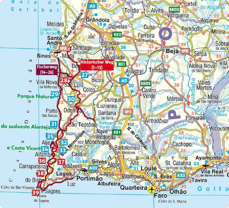 Produktbild: ROTHER Wanderf&uuml;hrer Portugal S&uuml;d: Rota Vicentina. Alle Etappen des Fischerwegs und des Historischen Wegs &ndash; mit 13 zus&auml;tzlichen Rundtouren