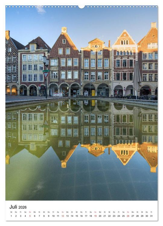 Produktbild: M&uuml;nster - Spiegelwelten einer Stadt (hochwertiger Premium Wandkalender 2026 DIN A2 hoch), Kunstdruck in Hochglanz