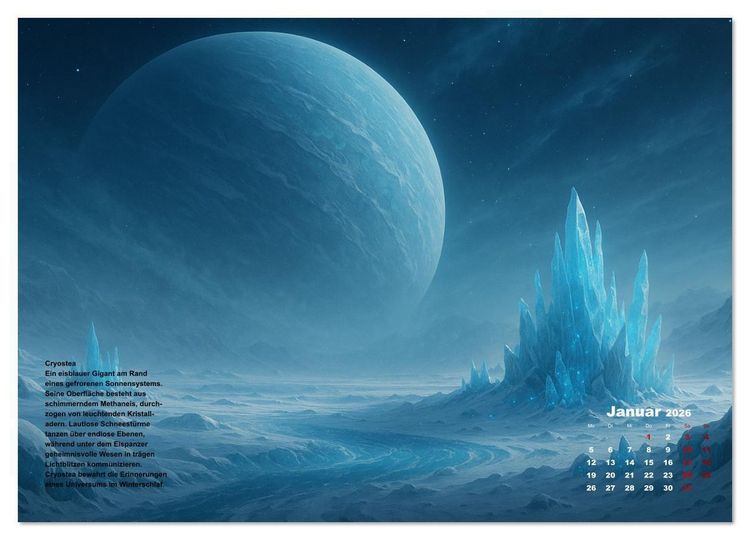 Produktbild: Phantastische Planeten (Wandkalender 2026 DIN A2 quer), CALVENDO Monatskalender