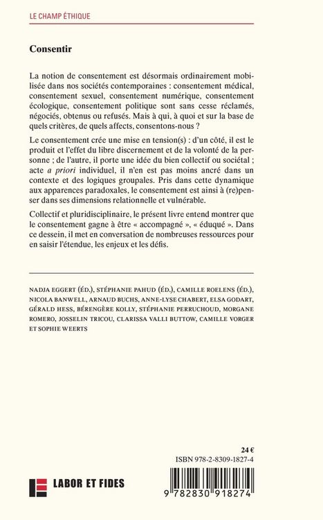 Produktbild: Consentir : pour une &eacute;thique interdisciplinaire du consentement