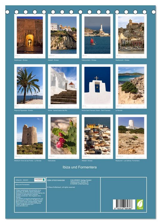 Produktbild: Ibiza und Formentera (Tischkalender 2026 DIN A5 hoch), CALVENDO Monatskalender