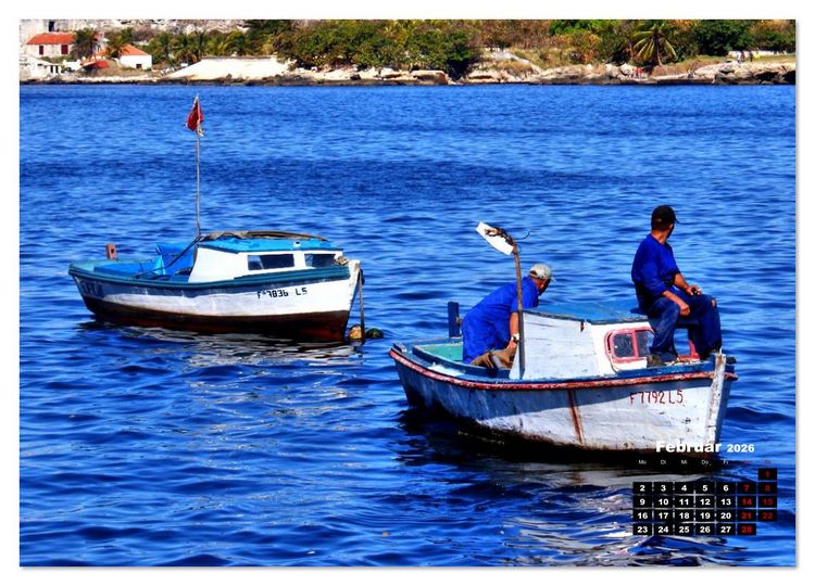 Produktbild: Pescadores - Fischer in Havanna (Wandkalender 2026 DIN A3 quer), CALVENDO Monatskalender