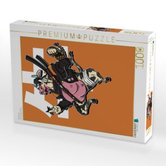 Produktbild: CALVENDO Puzzle Kuh Samurai | 1000 Teile Lege-Gr&ouml;&szlig;e 64x48cm Foto-Puzzle f&uuml;r gl&uuml;ckliche Stunden
