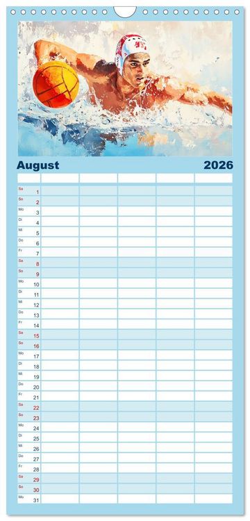 Produktbild: Familienplaner 2026 - Kunst des Sports mit 5 Spalten (Wandkalender, 21 x 45 cm) CALVENDO