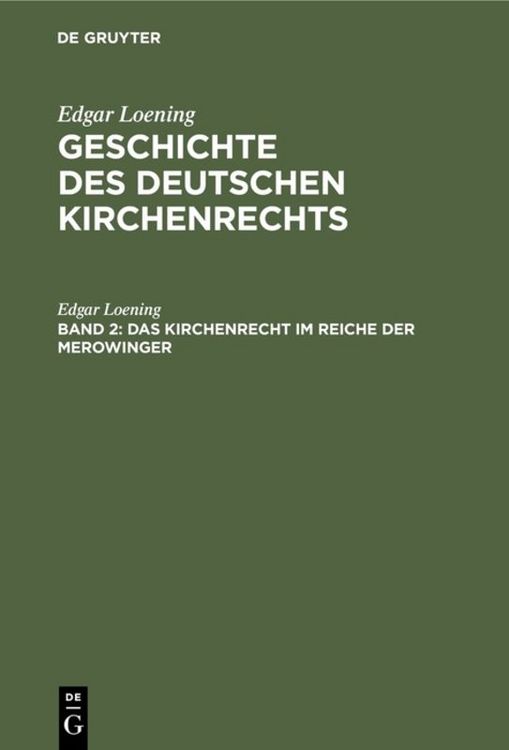 Produktbild: Das Kirchenrecht im Reiche der Merowinger
