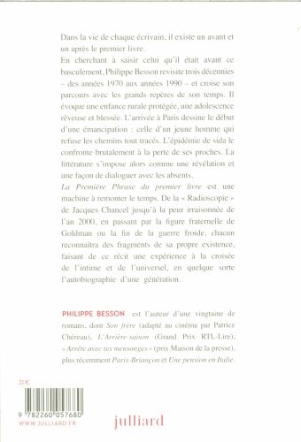 Produktbild: La premi&egrave;re phrase du premier livre