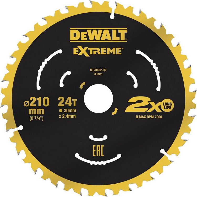 Produktbild: DEWALT DT20432-QZ Kreiss&auml;geblatt 210 x 30 x 2.4mm Z&auml;hneanzahl: 24 1St.