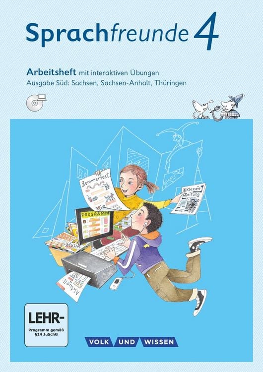 Produktbild: Sprachfreunde 4. Schuljahr - Ausgabe Süd (Sachsen, Sachsen-Anhalt, Thüringen) - Arbeitsheft mit interaktiven Übungen auf scook.de
