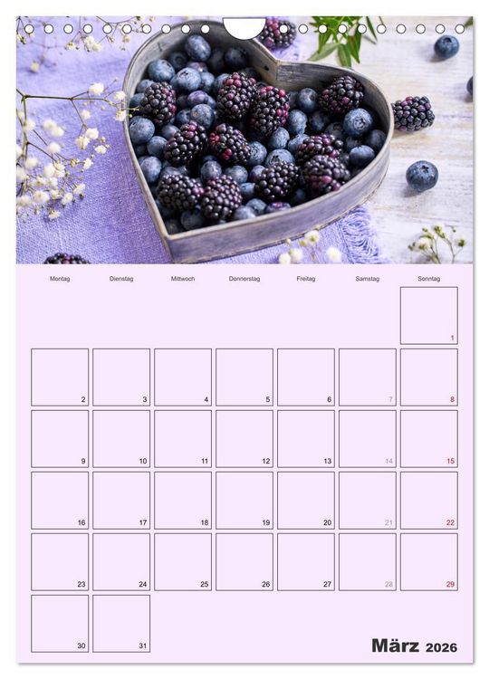 Produktbild: Obst Kalender - GESUND DURCH DAS JAHR (Wandkalender 2026 DIN A4 hoch), CALVENDO Monatskalender