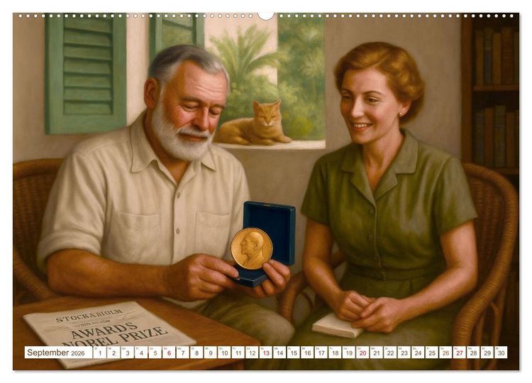 Produktbild: Ernest Hemingway (Wandkalender 2026 DIN A2 quer), CALVENDO Monatskalender