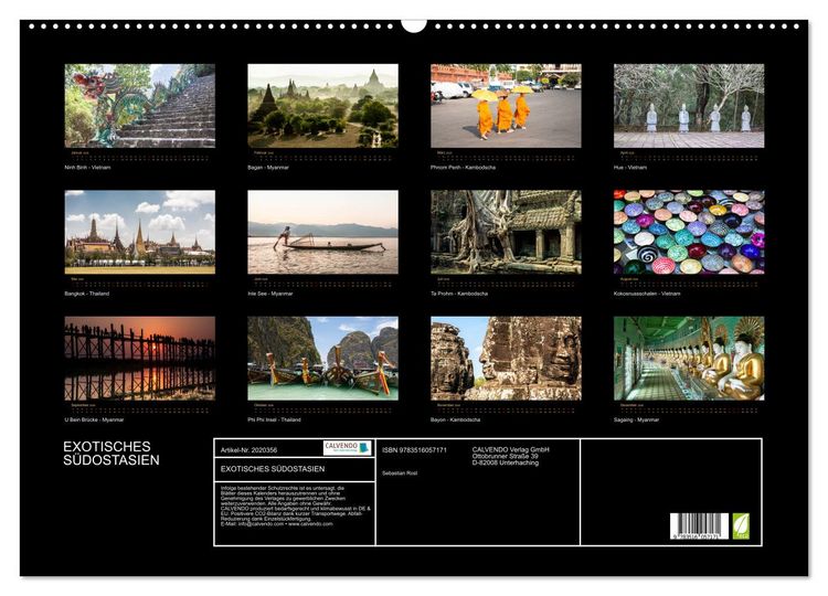 Produktbild: EXOTISCHES S&Uuml;DOSTASIEN (Wandkalender 2026 DIN A2 quer), CALVENDO Monatskalender