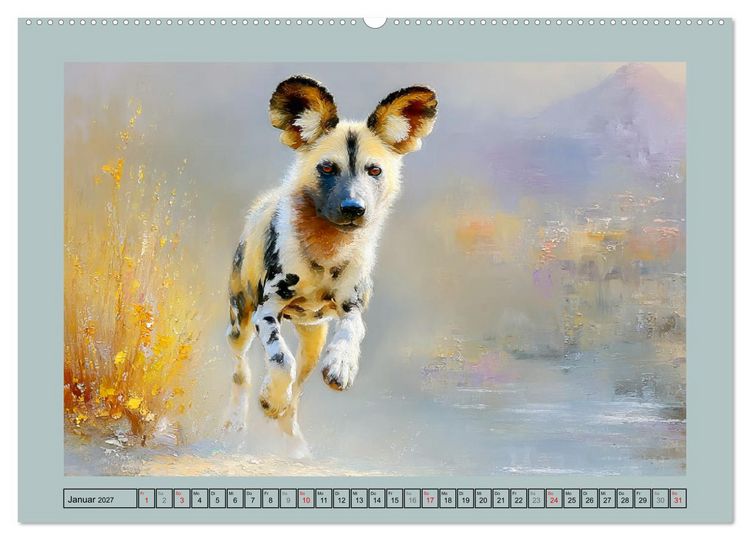 Produktbild: Wildhunde. Afrikas erfolgreiche J&auml;ger (Wandkalender 2027 DIN A2 quer), CALVENDO Monatskalender