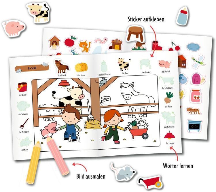 Produktbild: Mein 1. Sticker-Malbuch: Bauernhof - Mini-Künstler
