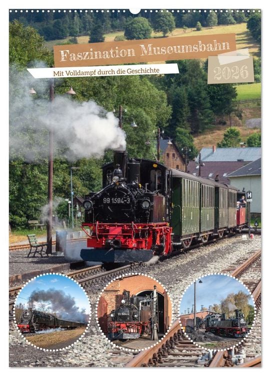 Produktbild: Faszination Museumsbahn (Wandkalender 2026 DIN A2 hoch), CALVENDO Monatskalender