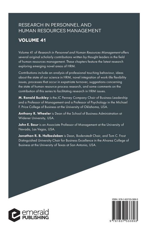 Produktbild: Research in Personnel and Human Resources Management