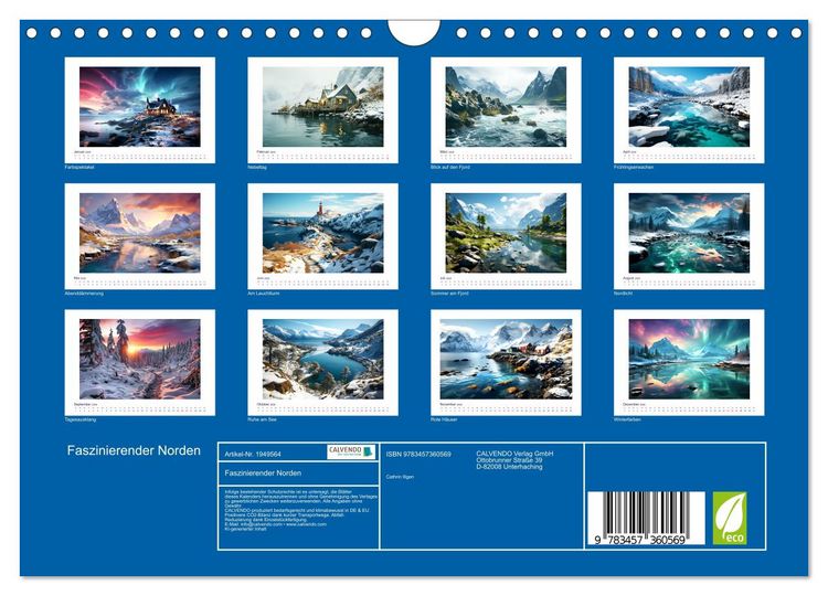 Produktbild: Faszinierender Norden (Wandkalender 2026 DIN A4 quer), CALVENDO Monatskalender
