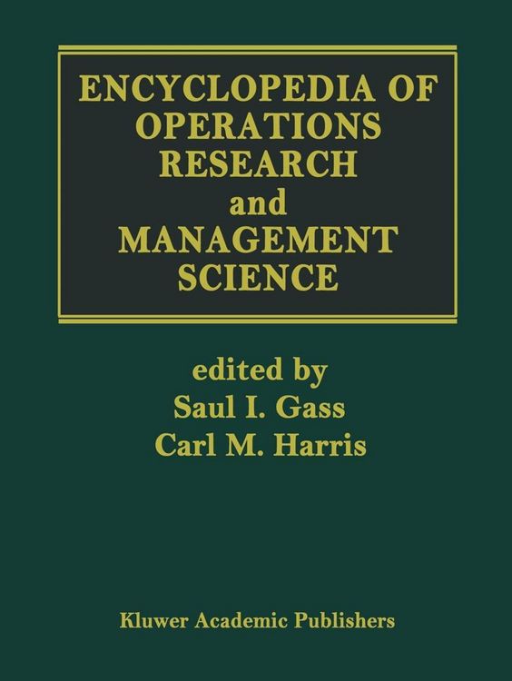 Produktbild: Encyclopedia of Operations Research and Management Science