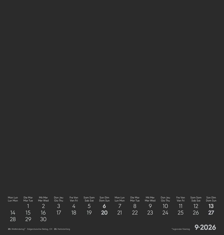 Produktbild: Kreativ-Kalender schwarz 2026 - 21x22 cm - Foto, Malen, Basteln - datiert - Kreativkalender - Foto-Kalender - Alpha Edition