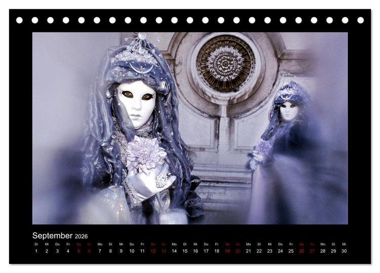 Produktbild: Venezianischer Karneval (Tischkalender 2026 DIN A5 quer), CALVENDO Monatskalender