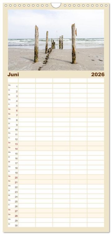 Produktbild: Familienplaner 2026 - Urlaubsparadies Insel R&uuml;gen mit 5 Spalten (Wandkalender, 21 x 45 cm) CALVENDO