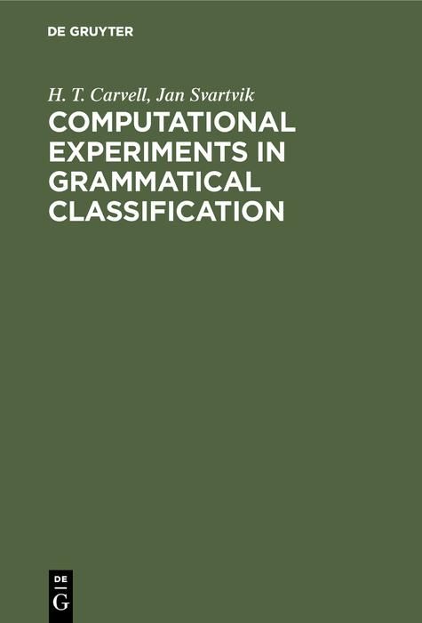 Produktbild: Computational Experiments in Grammatical Classification