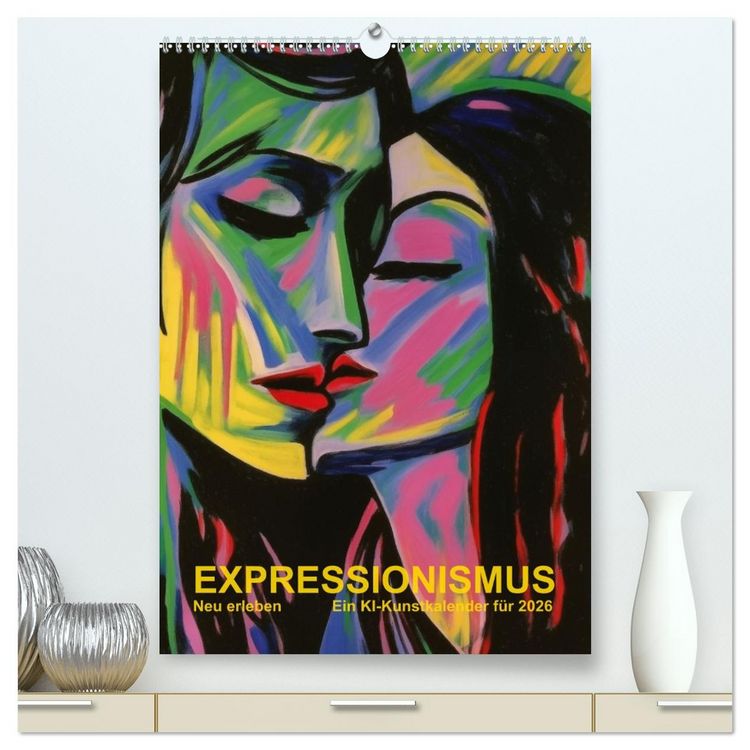 Produktbild: EXPRESSIONISMUS Neu Erleben Ein KI-Kunstkalender (hochwertiger Premium Wandkalender 2026 DIN A2 hoch), Kunstdruck in Hochglanz