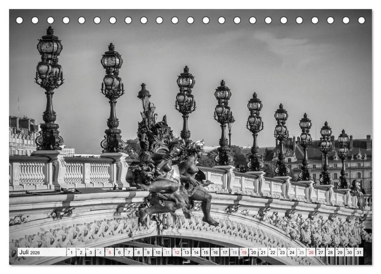 Produktbild: PARIS Monochrome Impressionen (Tischkalender 2026 DIN A5 quer), CALVENDO Monatskalender