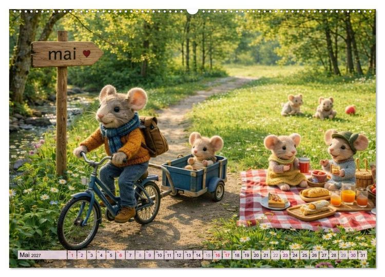 Produktbild: M&auml;usli Kalender (hochwertiger Premium Wandkalender 2027 DIN A2 quer), Kunstdruck in Hochglanz