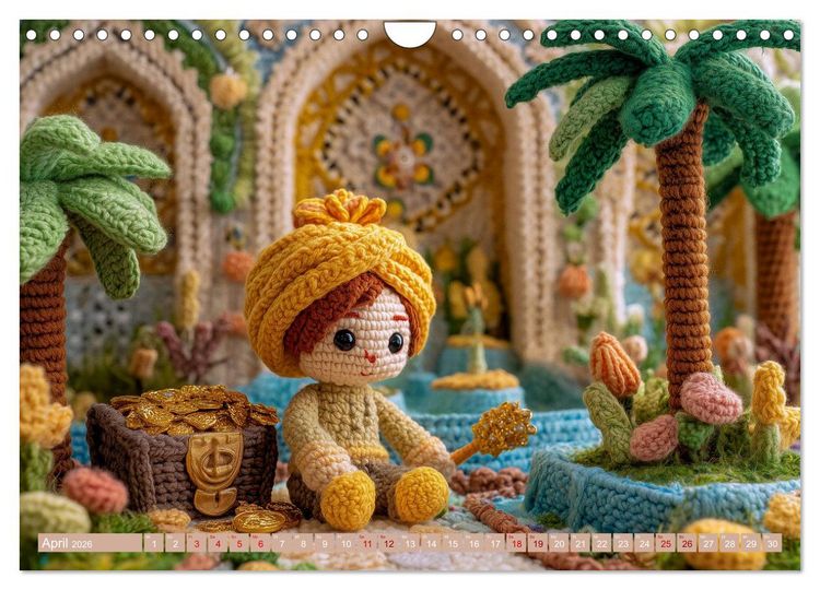 Produktbild: Amigurumi Erz&auml;hlzauber. Fantastische Geschichten als H&auml;kelkunst inszeniert (Wandkalender 2026 DIN A4 quer), CALVENDO Monatskalender