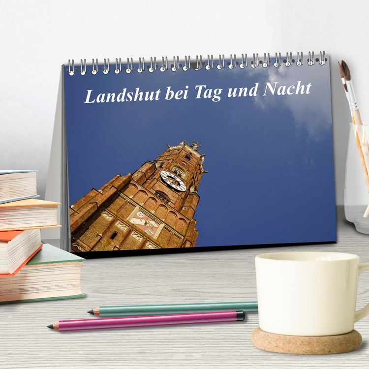 Produktbild: Landshut bei Tag und Nacht (Tischkalender 2026 DIN A5 quer), CALVENDO Monatskalender