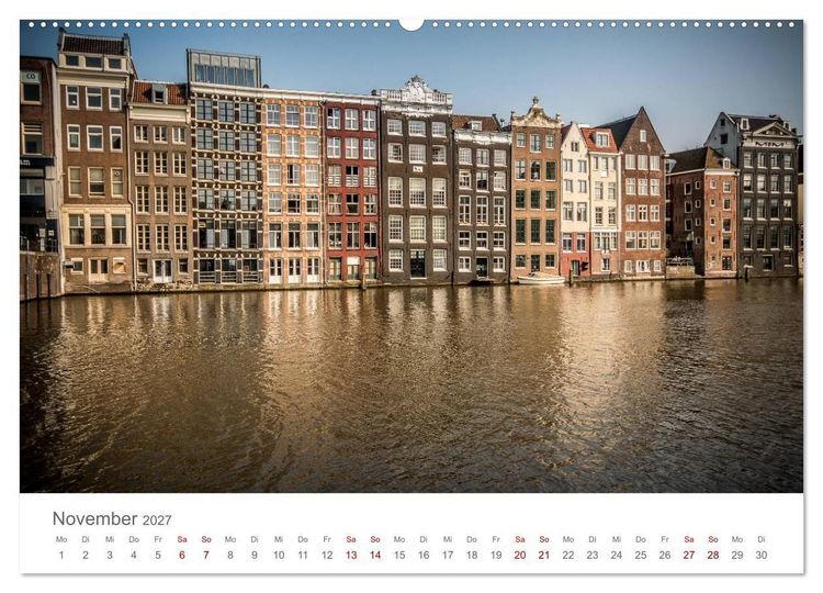 Produktbild: Amsterdam - Wasserstra&szlig;en und Grachten (hochwertiger Premium Wandkalender 2027 DIN A2 quer), Kunstdruck in Hochglanz