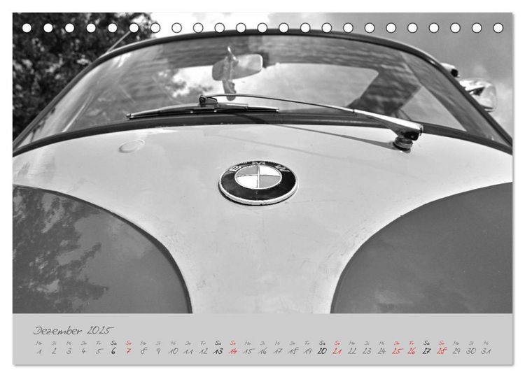 Produktbild: BMW Isetta 300 in schwarzwei&szlig; (Tischkalender 2025 DIN A5 quer), CALVENDO Monatskalender