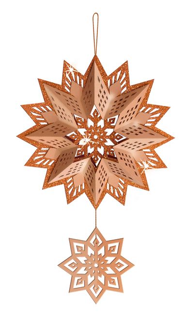 Produktbild: URSUS 3D-Glittersterne "Estelle", kupfer