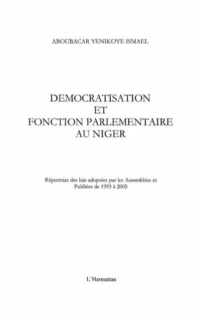 Produktbild: Democratisation Et Fonction Parlementaire Au Niger
