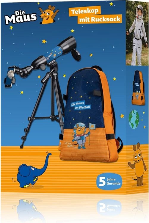 Produktbild: Bresser 10490 - DieMaus Linsen-Teleskop 50/350 mit Rucksack und Zubeh&ouml;r