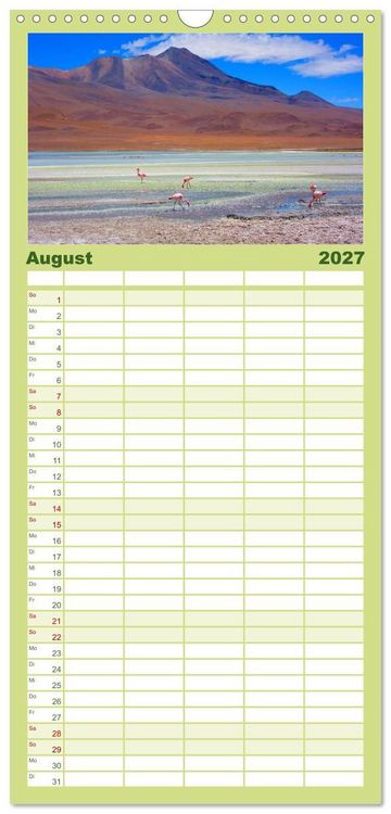 Produktbild: Familienplaner 2027 - Bolivien - Die geheime Perle S&uuml;damerikas mit 5 Spalten (Wandkalender, 21 x 45 cm) CALVENDO