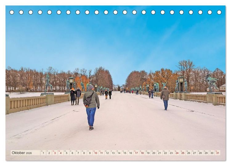 Produktbild: Winterliches Oslo (Tischkalender 2026 DIN A5 quer), CALVENDO Monatskalender