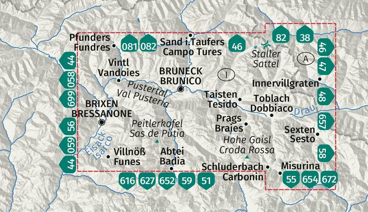 Produktbild: KOMPASS Wanderkarten-Set 671 Pustertal / Val Pusteria (3 Karten) 1:25.000